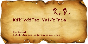 Kárász Valéria névjegykártya